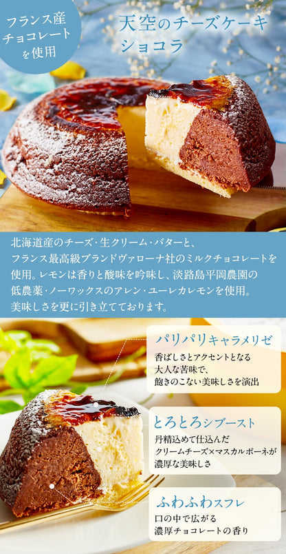 【 父の日 2023 】 天空のチーズケーキ スフレ ショコラ 食べ比べ セット スイーツ 2023 ギフト プレーン ショコラ ふわふわ 濃厚 シブースト ふわとろ フロマージュ お礼 ギフト プレゼント 贈り物